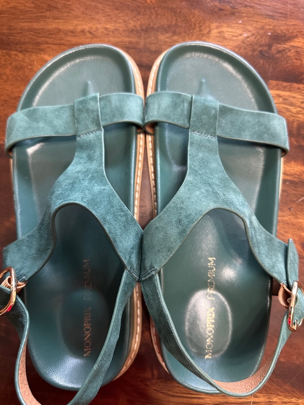 Green Suede Strap Women’s Sandals - Picture 6 of 6